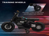 Kids Electric Motorbike with Siren, Horn, Headlights, Music, Training Wheels, for Ages 3-5 Years T3398P422368