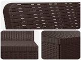 4-Seater Garden Sofa Rattan Look PP Brown 3443995