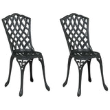 Garden Chair 2 pcs Black 39 x 40 x 87cm Aluminium 42002395