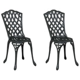 Garden Chair 2 pcs Black 55 x 56.5 x 91cm Aluminium 42002395