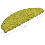 Stair Mats 15 pcs 65x21x4 cm Green Half Round Large 322383