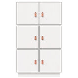 Highboard White 67x40x108.5 cm Solid Wood Pine 820173