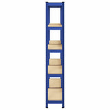 5-Layer Storage Shelves 2 pcs Blue Steel&Engineered Wood 3307586