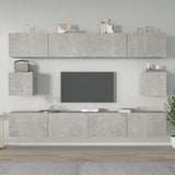 6 Piece TV Cabinet Set Concrete Grey Engineered Wood 3114369