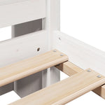 ZNTS Bookcase Bed without Mattress White 100x200 cm Solid Wood Pine 3322234
