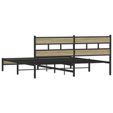 Metal Bed Frame without Mattress Sonoma Oak 193x203 cm 3308497
