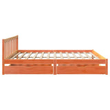 Bed Frame without Mattress Wax Brown 200x200 cm Solid Wood Pine 3301497