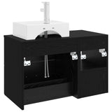 Bathroom Furniture Set 2 pcs Black Oak Engineered Wood 3403889