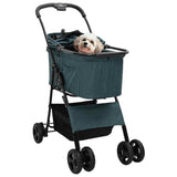 Folding Pet Stroller Adjustable Green 81 x 47 x 99 cm Polyester 42012433