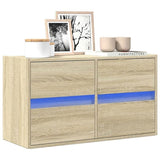 TV Wall Cabinet with LED Lights Sonoma Oak 80x31x45 cm 852287