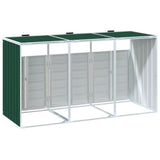 Wheelie Bin Storage for Triple Bins Green 216x81x115 cm Steel 4006179
