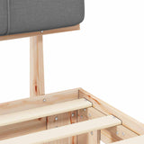Bed Frame with Upholstered Headboard Natural and Light Grey 877449