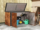 Garden Storage Box Brown 151.5 x 82 x 110.5 cm Steel 42011284