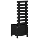 Garden Planter with Rack Black 39x39.5x114 cm Solid Wood Pine 832519