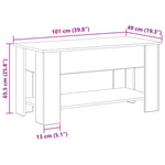 ZNTS Black Oak Coffee Table - 101x49x52 cm Made from Engineered Wood 862764