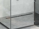 Shower Drain with Glass Cover Black 100 cm Stainless Steel 304 42015954