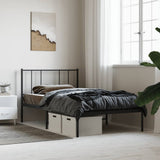 Metal Bed Frame without Mattress with Headboard Black 90x190cm 352472