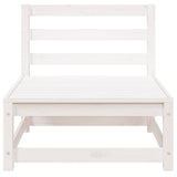 Garden Middle Sofa White Solid Wood Pine 805666