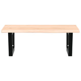 Basin Shelf Wall Mounted Steel and Solid Wood Oak 3302595