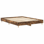 Bed Frame No Mattress Smoked Oak 150x200 cm King Size Engineered Wood 3328712