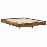 Bed Frame No Mattress Smoked Oak 150x200 cm King Size Engineered Wood 3328712