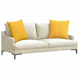 Sofa Pillows 2 pcs Light Yellow 60 x 60 cm Corduroy Fabric 42014038