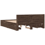 Bed Frame with Headboard without Mattress Brown Oak 160x200 cm 3295554