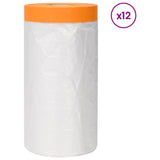 Dust Sheet with Adhesive Tape 12 pcs Transparent 140 x 3300 cm 42033226