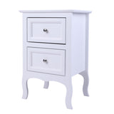 ZNTS Country Style Two-Tier Night Table Large Size White 32687265