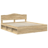 Bed Frame with Headboard Sonoma 180 x 200 cm Solid Pine Wood 3412864