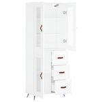 Highboard White 69.5x34x180 cm Engineered Wood 3198569