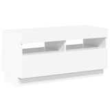 TV Cabinet with LED Lights High Gloss White 80x35x40 cm 804451