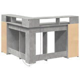 Desk with LED Lights Concrete Grey 130x130x91 cm Engineered Wood 3309450