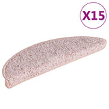 Stair Mats 15 pcs 56x17x3 cm Light Pink Half Round 322376