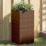 ZNTS Garden Planters 2 pcs Brown 30x30x60 cm Poly Rattan 3210517