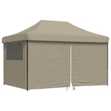 Foldable Party Tent Pop-Up with 4 Sidewalls Taupe 4004978