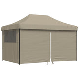 ZNTS Foldable Party Tent Pop-Up with 4 Sidewalls Taupe 4004978