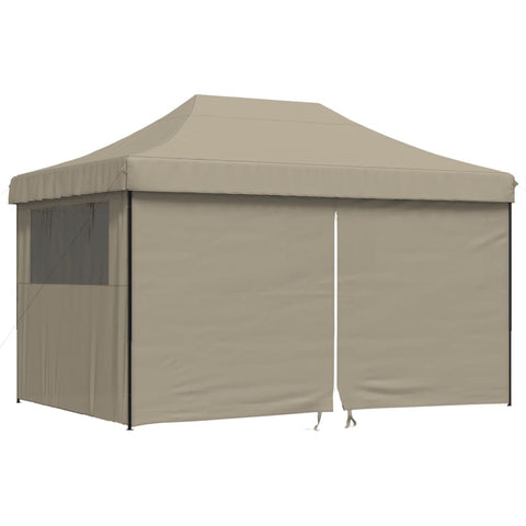 ZNTS Foldable Party Tent Pop-Up with 4 Sidewalls Taupe 4004978