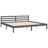 Bed Frame without Mattress Grey 200x200 cm Solid Wood 3195178
