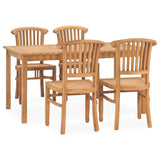 ZNTS 5 Piece Garden Dining Set Solid Teak Wood 3060028