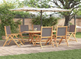 Garden Dining Set Folding 7 pcs Anthracite Solid Acacia Wood 3375745