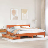 Bed Frame without Mattress Wax Brown 200x200 cm Solid Wood Pine 3301856