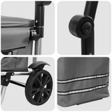 Shopping Trolley Grey 36.5 x 46.5 x 100.5 cm Oxford fabric 42002335