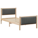 Bed frame Brown and dark grey 90 x 190 cm Solid pine wood 878505