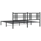 Metal Bed Frame without Mattress with Headboard Black 200x200cm 376331