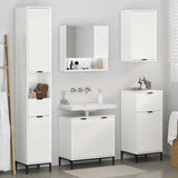 Bathroom Furniture Set High Gloss White Engineered wood, Metal 3393117