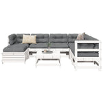 8 Piece Garden Sofa Set White Solid Wood Pine 3250557