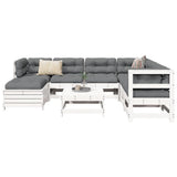 8 Piece Garden Sofa Set White Solid Wood Pine 3250557