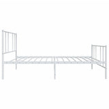 Metal Bed Frame without Mattress with Footboard White 107x203cm 352543