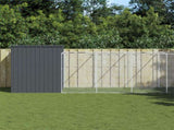Dog House with Run Anthracite 214x661x181 cm Galvanised Steel 3189121